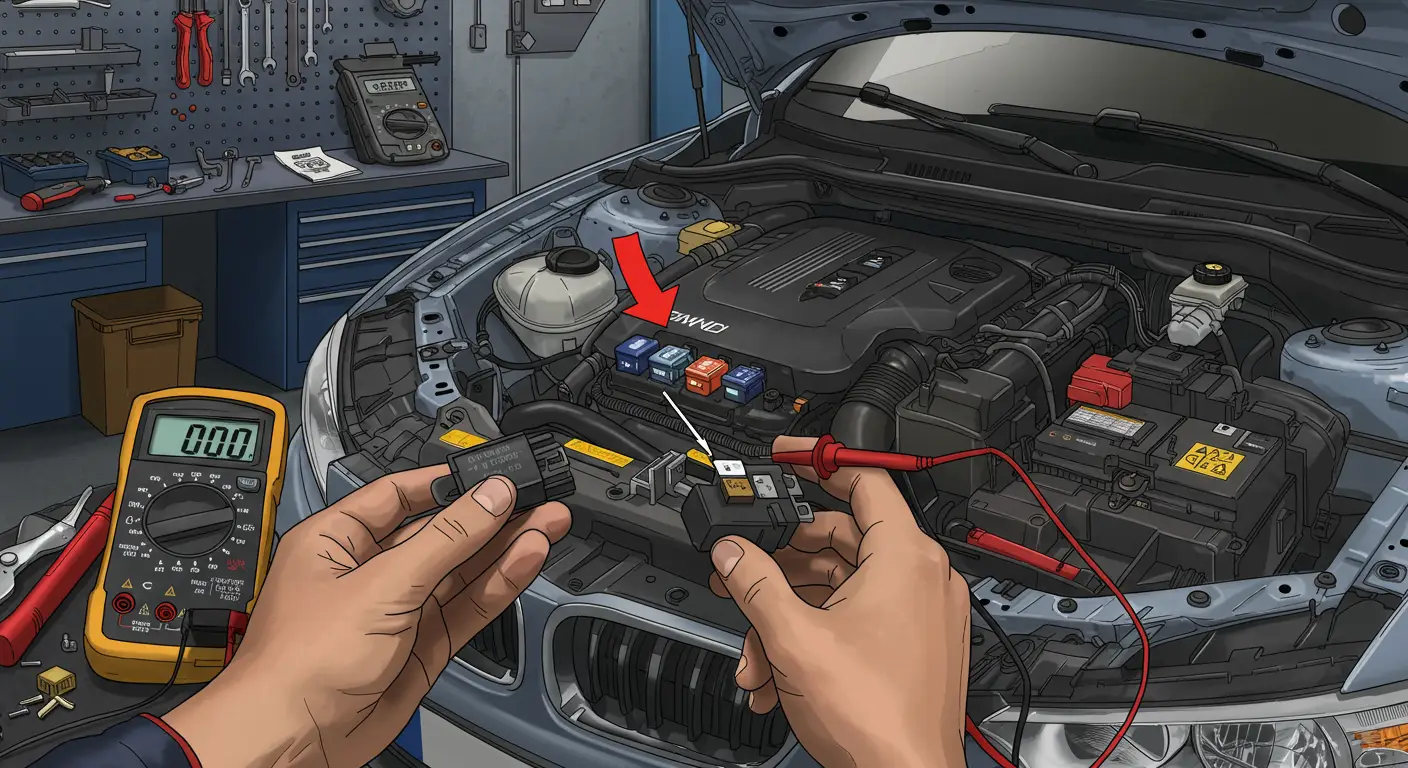 Da biste dijagnostikovali i zamenili neispravan relej svetla, proverite osigurače i releje u kutiji s osiguračima koristeći multimetar, a zatim zamenite neispravan relej odgovarajućim novim.