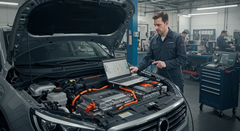 Dijagnostika problema sa neispravnim sistemom upravljanja baterijom (BMS) u automobilima, prikaz alata za analizu i testiranje komponenti.