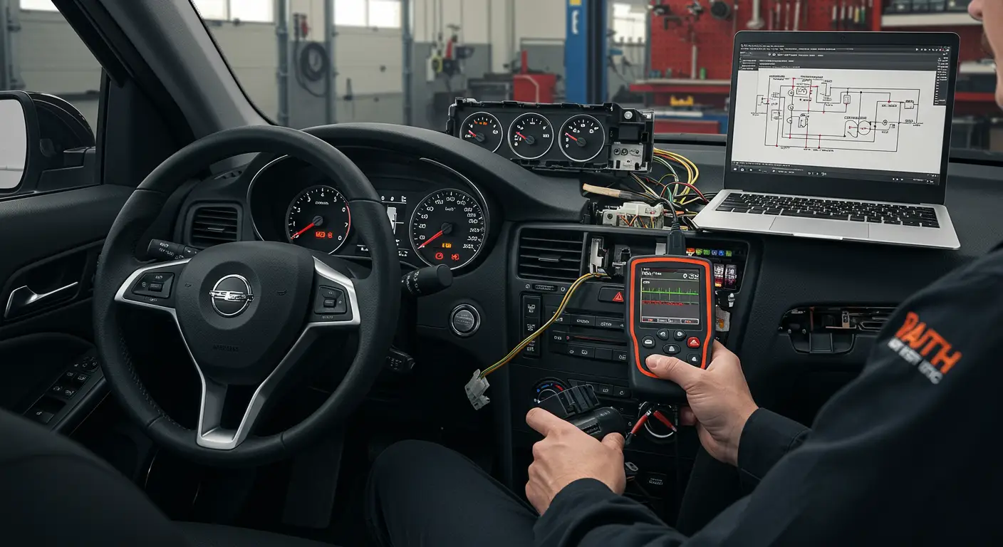 Dijagnostikovanje neispravnih auto instrumenata može uključivati uzroke kao što su loši spojevi, osigurači, senzori ili električni problemi, a popravke mogu obuhvatati proveru i zamenu ovih komponenti kako bi se instrumenti vratili u ispravno stanje.