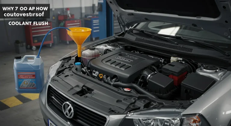 Naslovna slika članka: Zašto, kada i kako izvesti ispiranje rashladne tečnosti automobila. Automobil u servisu.