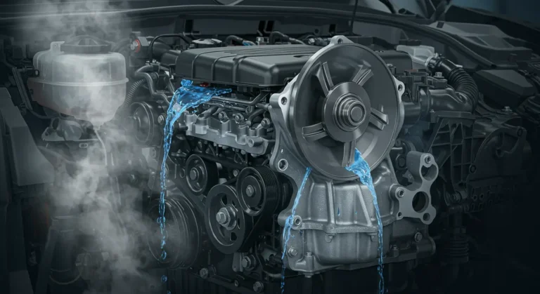 Znaci kvara pumpe: pregrevanje motora, curenje tečnosti, bučno zujanje. Proveri kaiš i zameni pumpu. Redovni pregledi sprečavaju skupe kvarove.