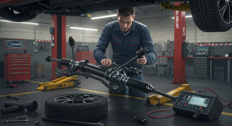 Simptomi: teško upravljanje, curenje tekućine, čudni zvukovi. Rešenja: proverite tekućinu, zamena ili popravka letve volana kod stručnjaka.