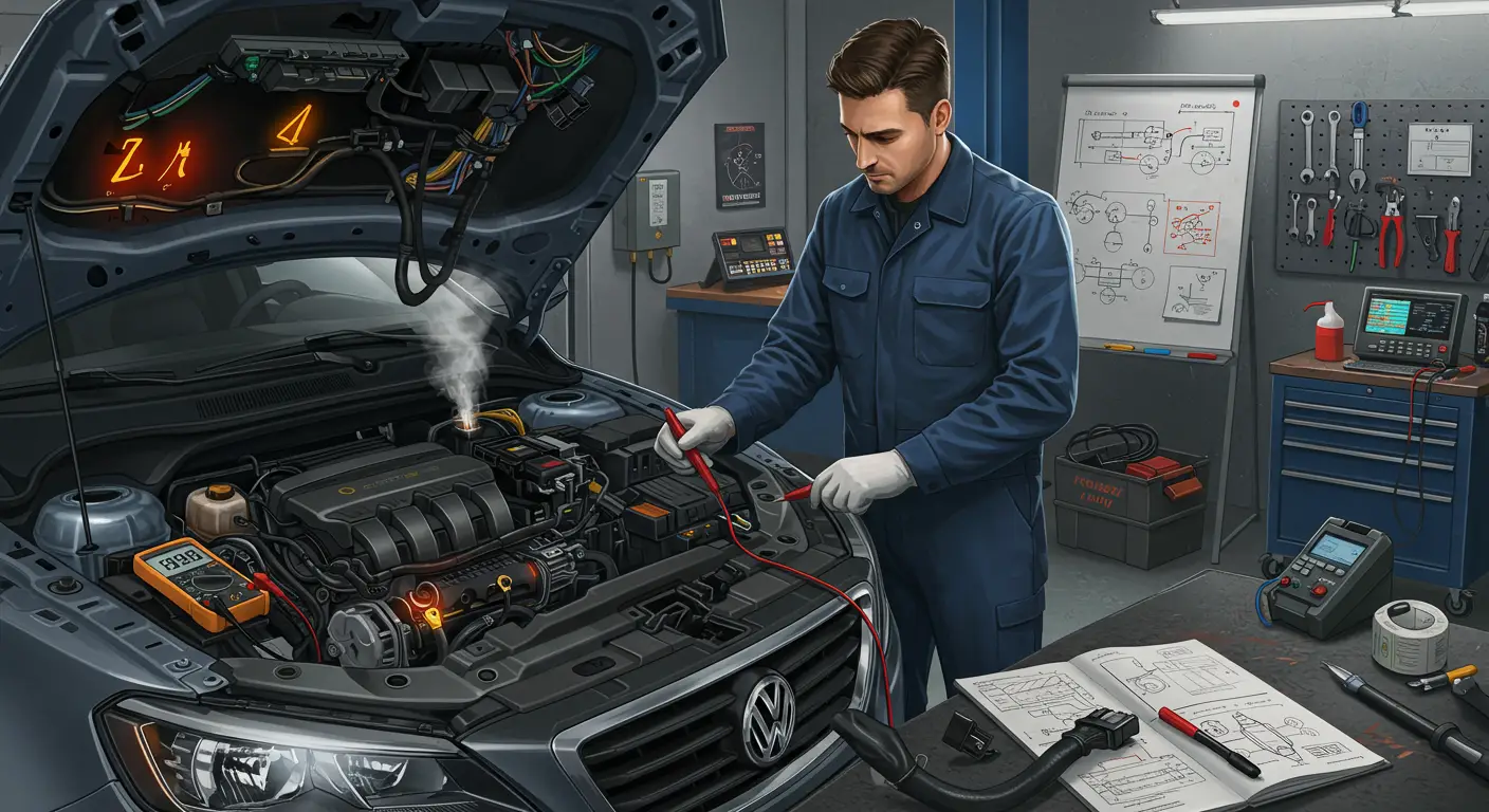 Kratki spoj u automobilu može izazvati simptome poput pregorelih osigurača, problema sa električnim uređajima i mirisa paljenja, a rešavanje problema uključuje proveru osigurača, ožičenja i komponenti sa multimetrom.