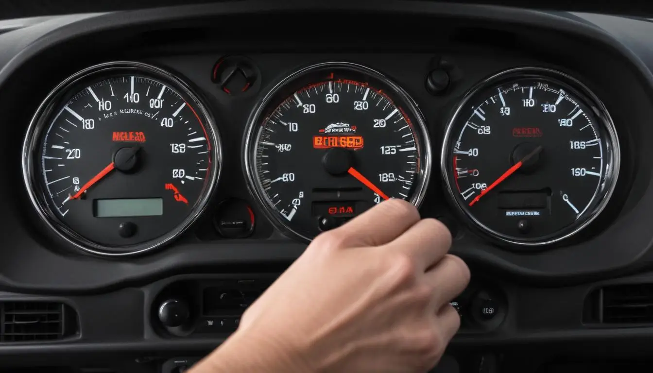 Krupni plan instrument table automobila sa neispravnim pokazivačima; kazaljke na brzinomeru i pokazivaču goriva su na nuli, što ukazuje na potencijalne električne probleme ili kvar senzora.