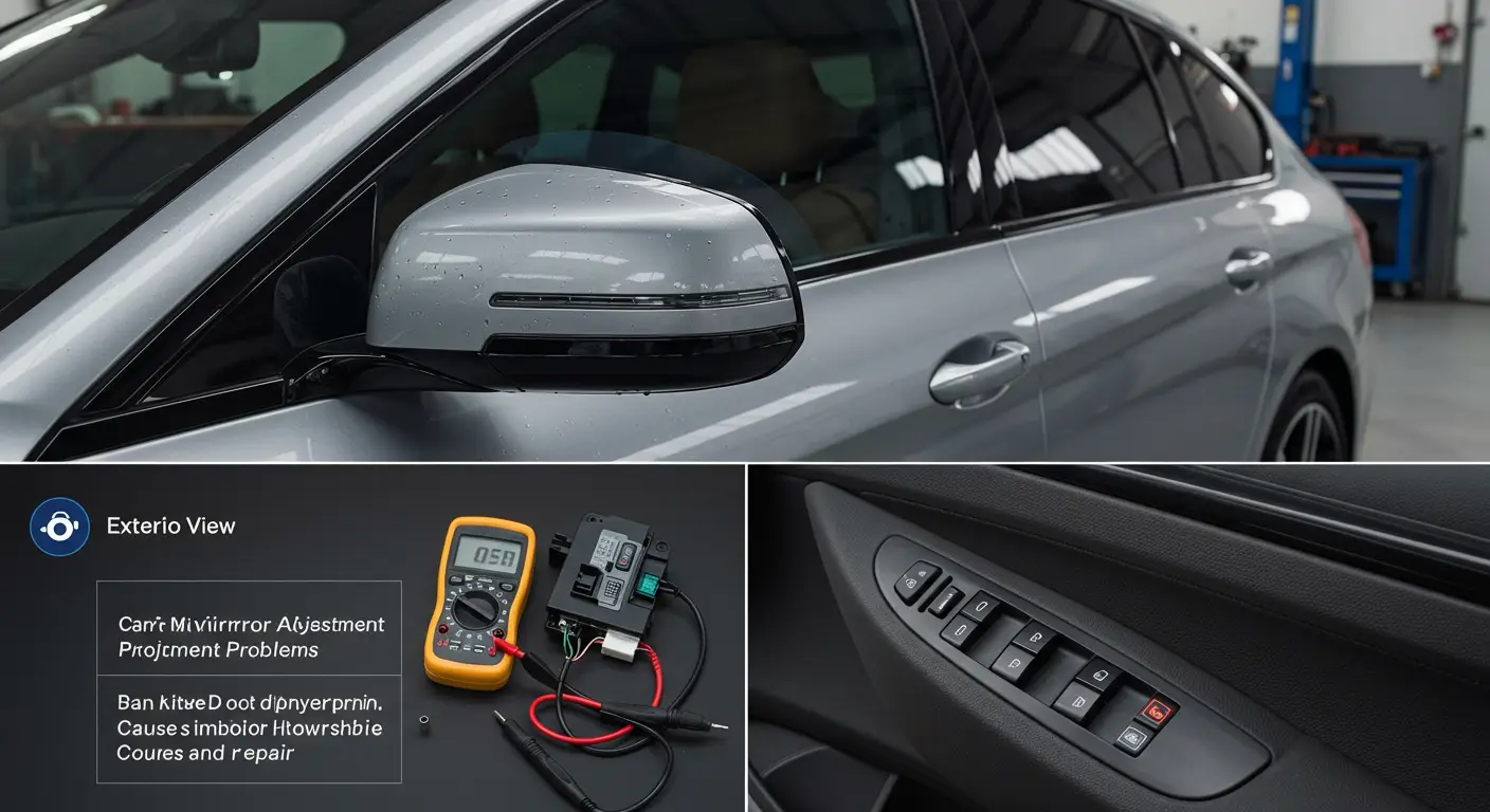 Problemi sa podešavanjem auto ogledala mogu biti uzrokovani mehaničkim kvarovima, električnim problemima ili neispravnim motorima, a mogu se popraviti proverom spojeva, zamenom oštećenih delova ili podešavanjem elektronike.