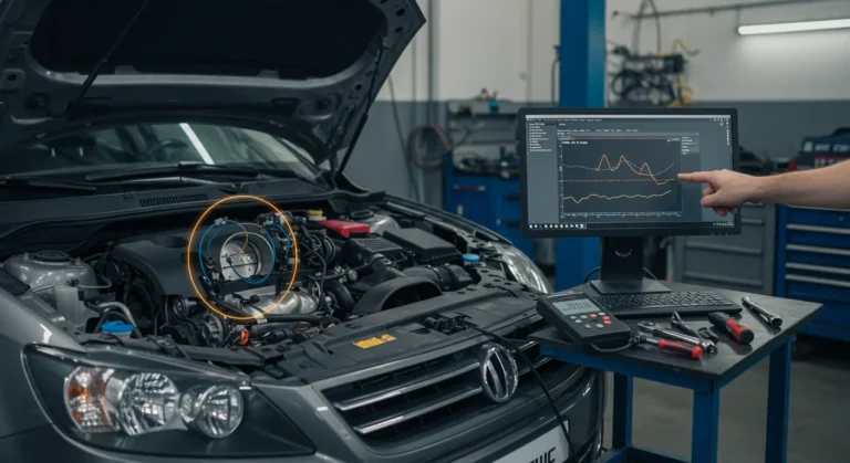 Simptomi i uzroci neispravnog senzora položaja leptira: neravnomerni obrtaji, loša reakcija na gas, povećana potrošnja, problemi sa menjačem. Automotivno obrazovanje.
