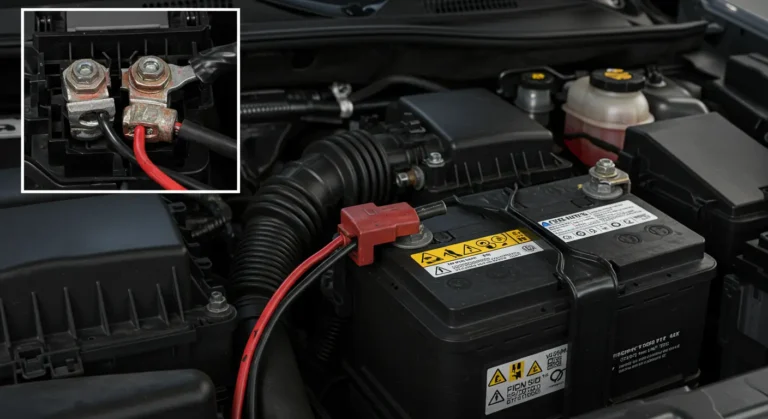 Simptomi labavih ili oštećenih kablova akumulatora: teško startovanje, treperenje svetala. Popravka: stegnite ili zamenite kablove. Automobil, akumulator, dijagnostika, rešenje.