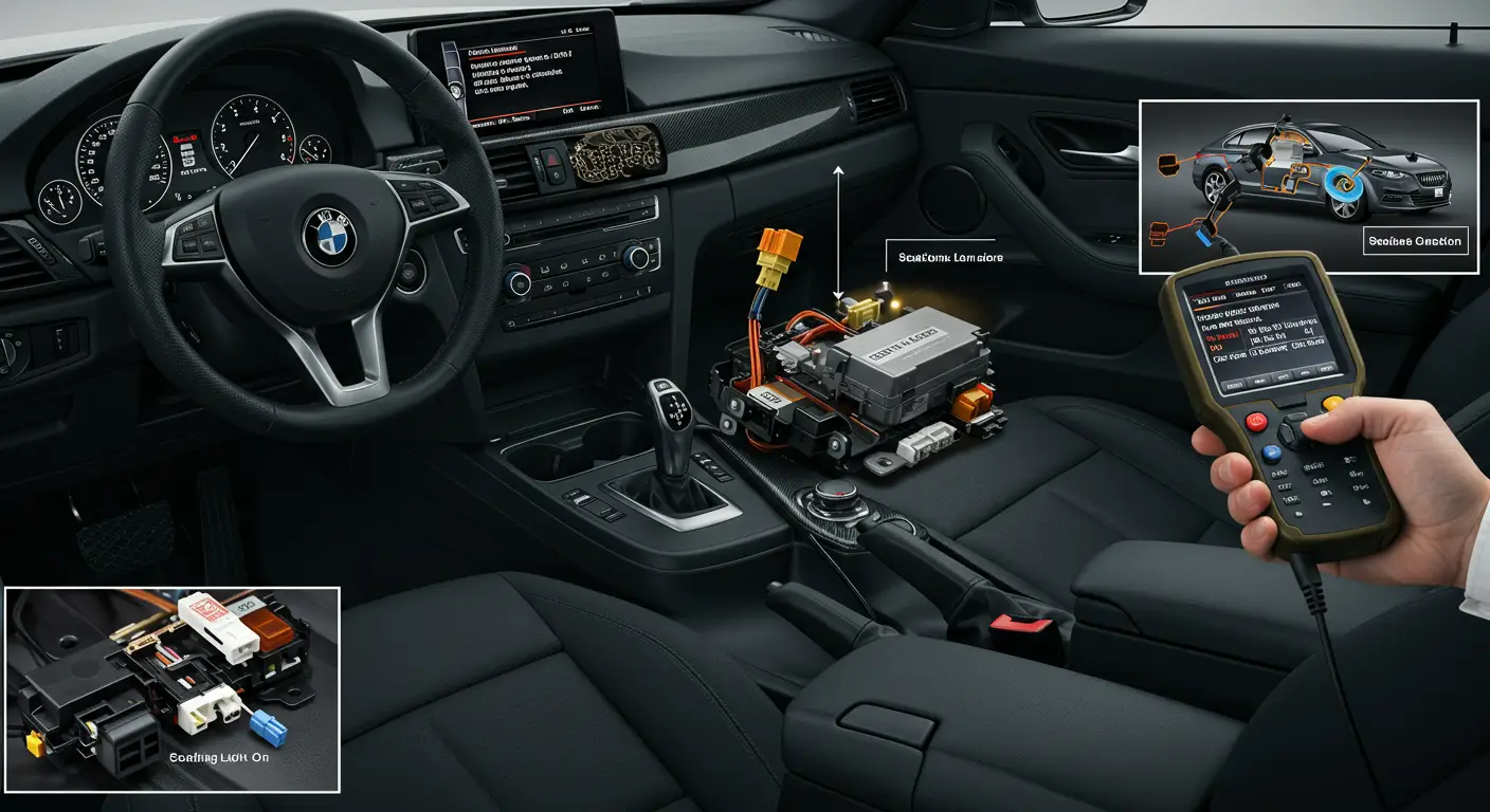 Simptomi neispravnih senzora sigurnosnog pojasa uključuju upaljeno upozorenje na instrument tabli i zvučni signal čak i kada je pojas pravilno vezan, a dijagnostika se može izvršiti korišćenjem OBD-II skenera za očitavanje kodova grešaka.