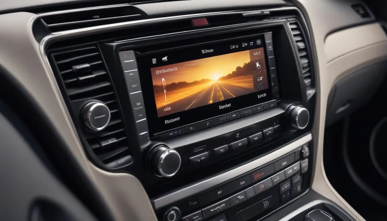 Slika prikazuje unutrašnjost automobila sa otvorenim panelom na komandnoj tabli, gde se nalaze izložene žice povezane sa automobilskim stereo uređajem. Ukazuje na moguće električne probleme i rešenja za nefunkcionalni auto radio.
