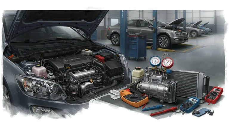 Uzroci toplog vazduha iz auto klime pri leru: nedostatak freona, neispravan kompresor, zapušeni kondenzator, električni problemi.