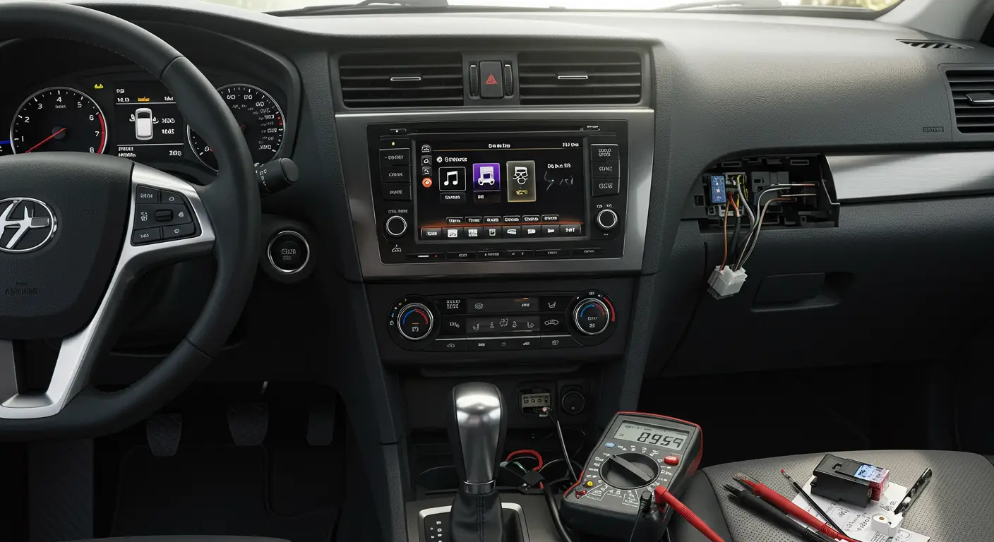 Uobičajeni problemi sa auto stereo sistemom uključuju probleme sa osiguračima, loše spojeve ili oštećene kablove, a rešenja mogu uključivati proveru i zamenu osigurača, popravljanje ili zamenu kablova i osiguravanje dobrih električnih spojeva.