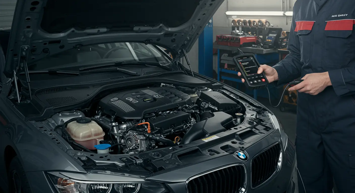 Dijagnostički skener prikazuje kod greške P0505 vezan za problem sa sistemom za kontrolu praznog hoda motora automobila. Na ekranu se vidi poruka o kvaru Idle Control System Malfunction.
