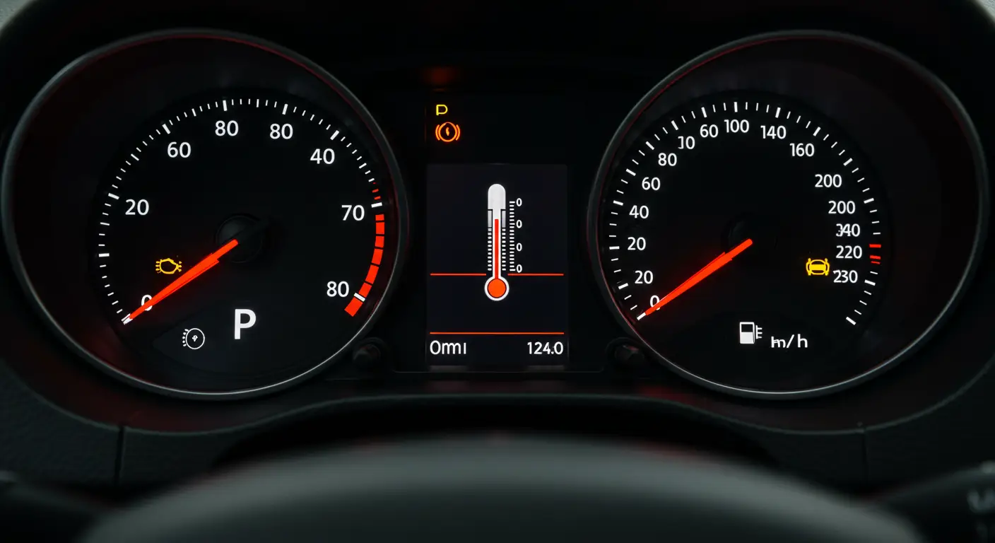 Lampica za upozorenje temperature motora signalizira kada temperatura motora pređe bezbednu granicu i ukazuje na mogućnost pregrevanja.