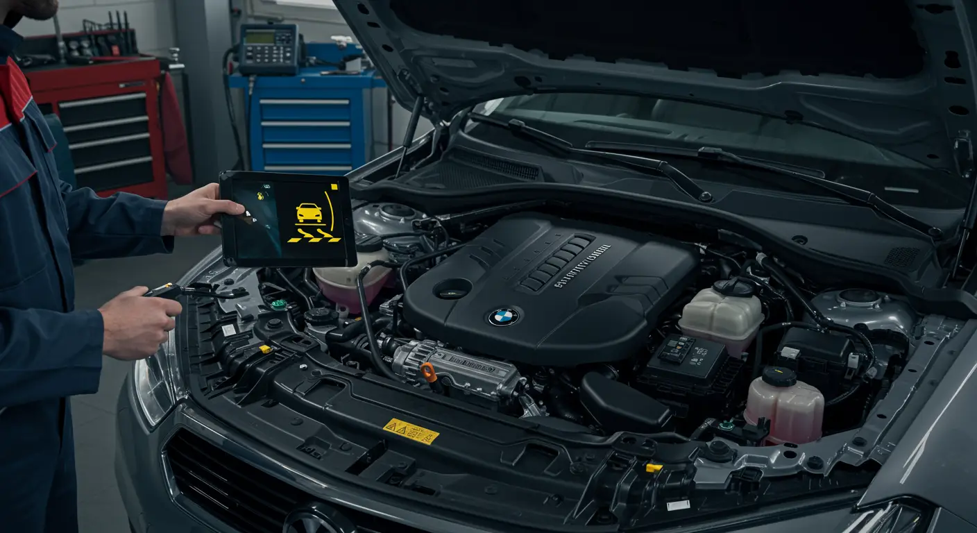 Na instrument tabli automobila prikazuje se žuta lampica za kontrolu stabilnosti sa simbolom automobila i talasastim linijama ispod.
Lampica signalizira mogući kvar ili aktivaciju sistema za elektronsku kontrolu stabilnosti vozila.
