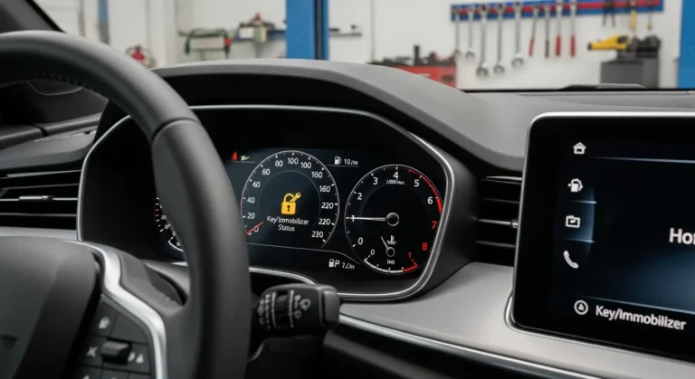 Statusna lampica ključa/immobilajzera prikazuje sigurnosni simbol na kontrolnoj tabli, signalizirajući stanje protivkrađnog sistema u automobilu.