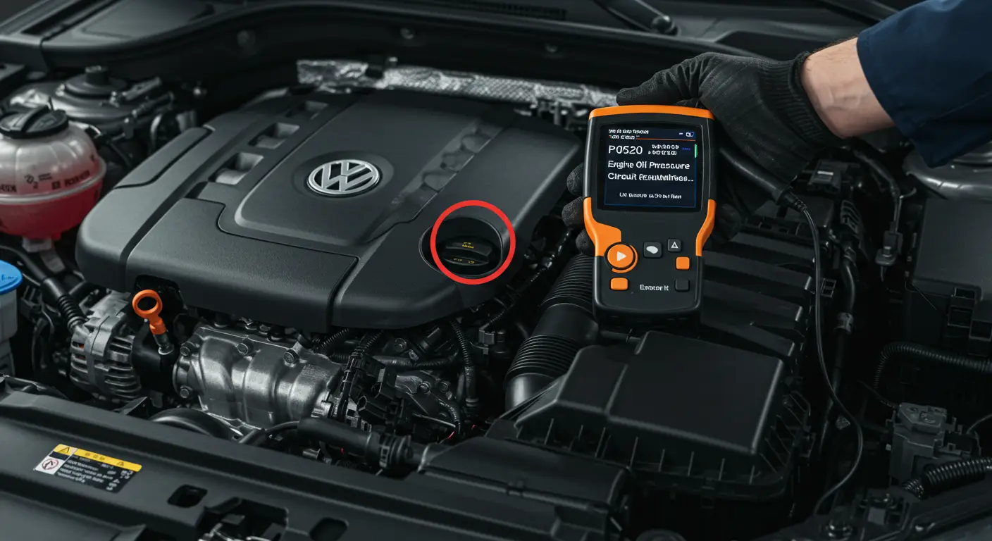 Greška P0520 označava problem u električnom krugu senzora ili prekidača pritiska ulja u motoru, što može dovesti do pogrešnog očitavanja pritiska ulja.