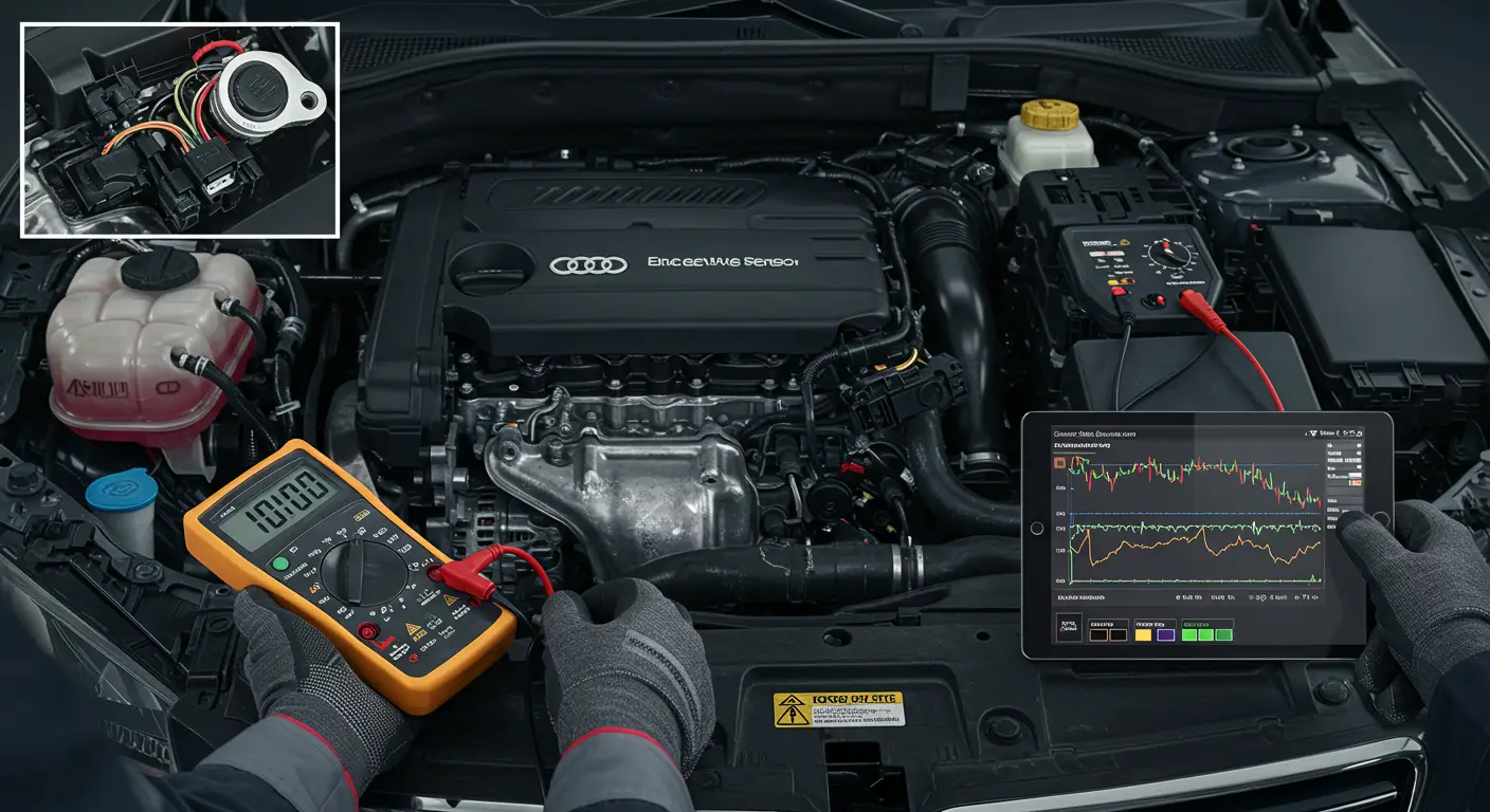 Instrument tabla automobila prikazuje lampicu upozorenja za nizak pritisak ulja, sa fokusom na indikator motora i simbol ulja.