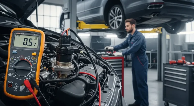 P0522 – Nizak napon u krugu senzora/prekidača pritiska ulja motora Senzor pritiska ulja motora P0522, napon u krugu nizak, upozorenje na instrument tabli, automobil, dijagnostika kvarova, elektronika vozila.