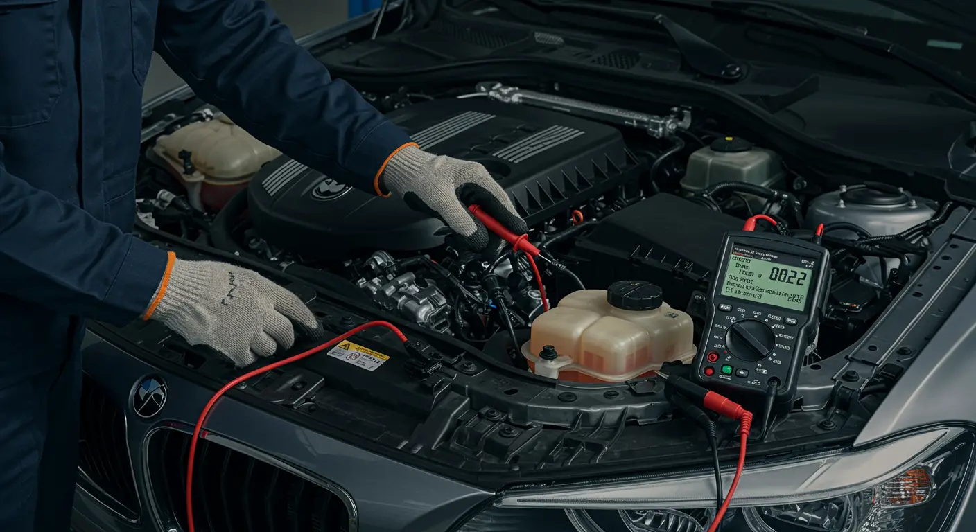 Prikaz instrument table automobila sa upaljenom lampicom za nizak pritisak ulja i dijagnostičkim skenerom koji pokazuje kod greške P0522.