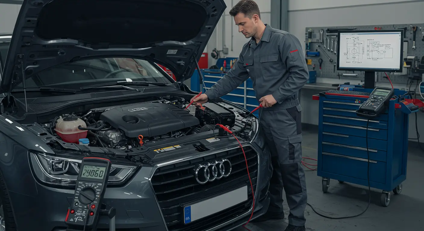 Automobilska instrument tabla prikazuje lampicu za proveru motora, a dijagnostički skener očitava grešku P0651 - napon PCM izvan dozvoljenih granica na 5-voltnoj referentnoj liniji.
Automobilski motor otvoren sa priključenim dijagnostičkim uređajem koji prikazuje kod greške P0651 - neispravnost 5V referentnog napona PCM jedinice.