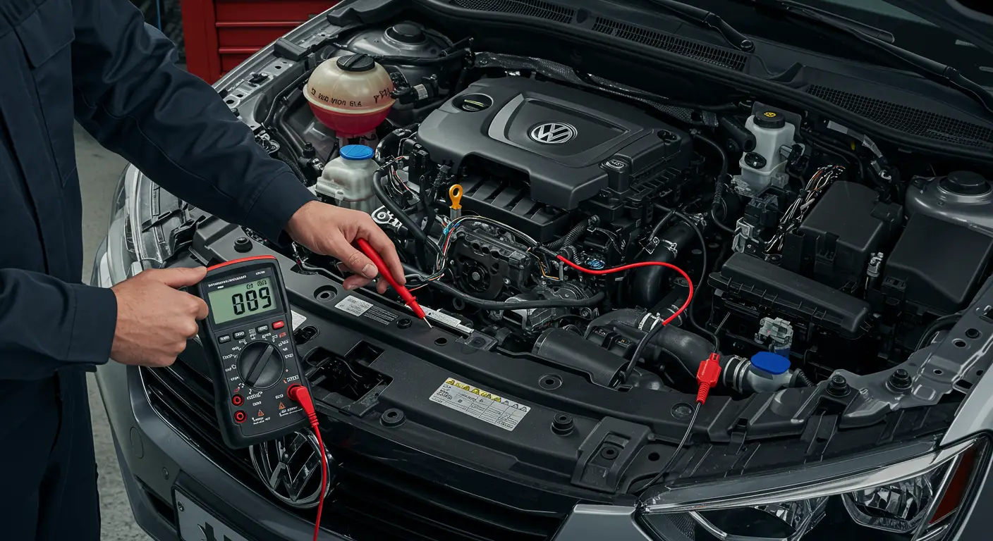 Automobilska kontrolna tabla prikazuje check engine lampicu, sa dijagnostičkim skenerom priključenim ispod volana koji prikazuje kod greške P0704 - kvar kola ulaza prekidača kvačila.