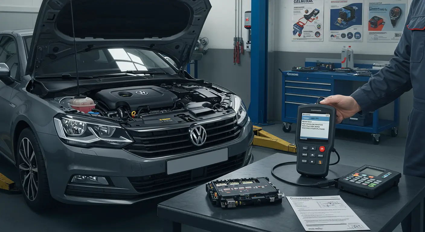 Automobilska kontrolna tabla prikazuje upozorenje sa OBD-II kodom greške P0602 – Kontrolni modul nije programiran.
(Ekran na instrument tabli sa prikazom dijagnostičkog koda i žutim upozorenjem.)