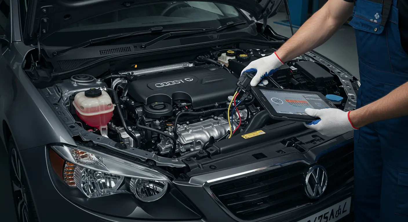 Digitalni displej automobila prikazuje grešku P0711 vezanu za senzor temperature tečnosti menjača (TFT), uz istaknute dijagnostičke parametre i upozoravajuću lampicu na instrument tabli.