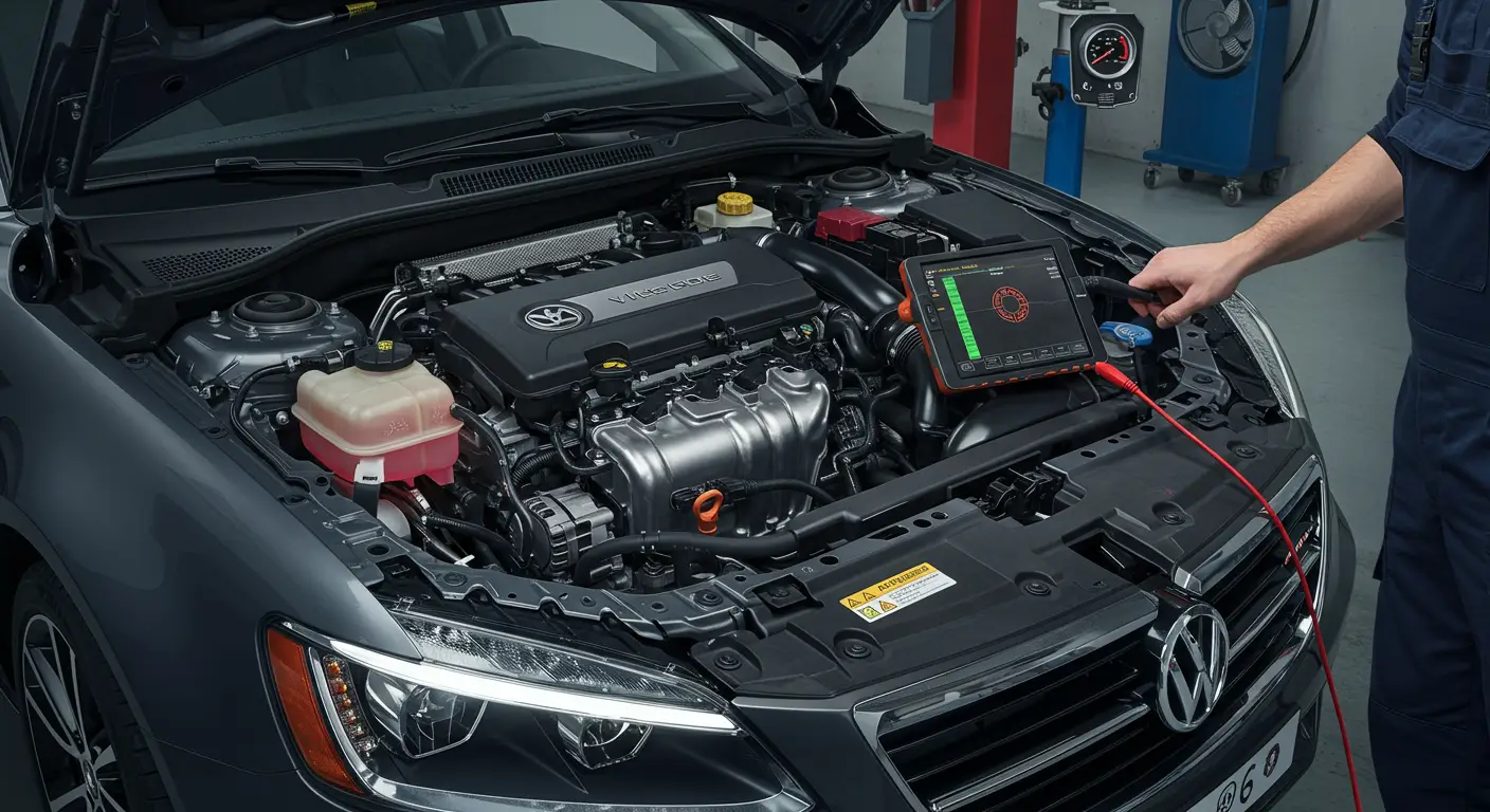 Dijagnostički skener prikazuje kod greške P0609 vezan za kvar izlaza „B“ VSS modula upravljanja u automobilu. Na ekranu je istaknuta poruka o grešci i tehnički detalji.