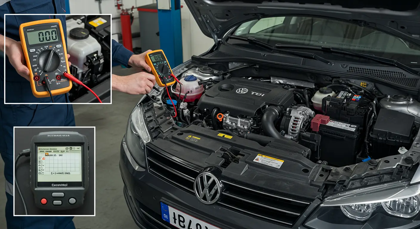 Dijagram automobilske električne instalacije koji prikazuje Generator L-terminalnu vezu i moguće mesto kvara za kod greške P0621.