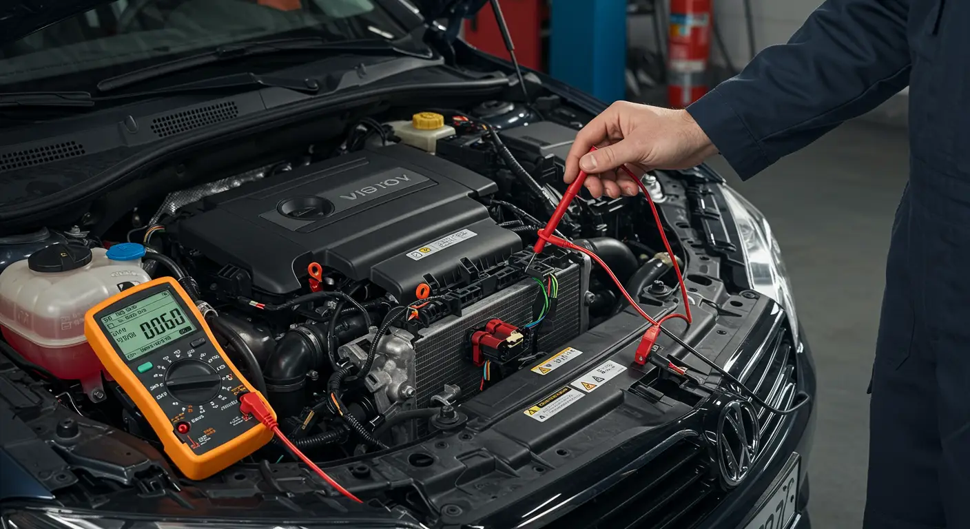 Dijagram automobilske električne instalacije sa označenim 5-volt referentnim krugom i PCM modulom, prikazujući grešku P0651 zbog napona van dozvoljenih granica.