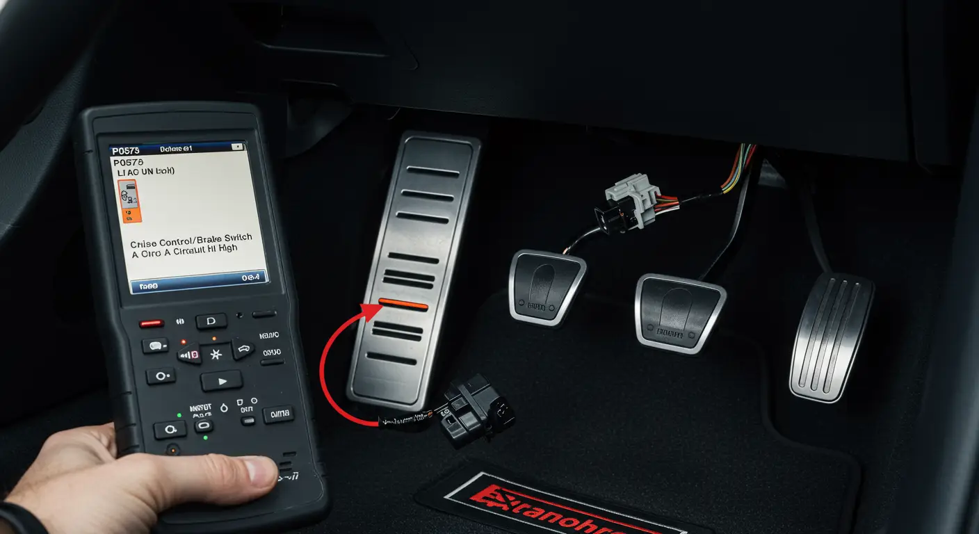 Greška P0573 označava da je napon u krugu prekidača tempomata ili kočnice (Switch A) previsok, što može uticati na rad tempomata.