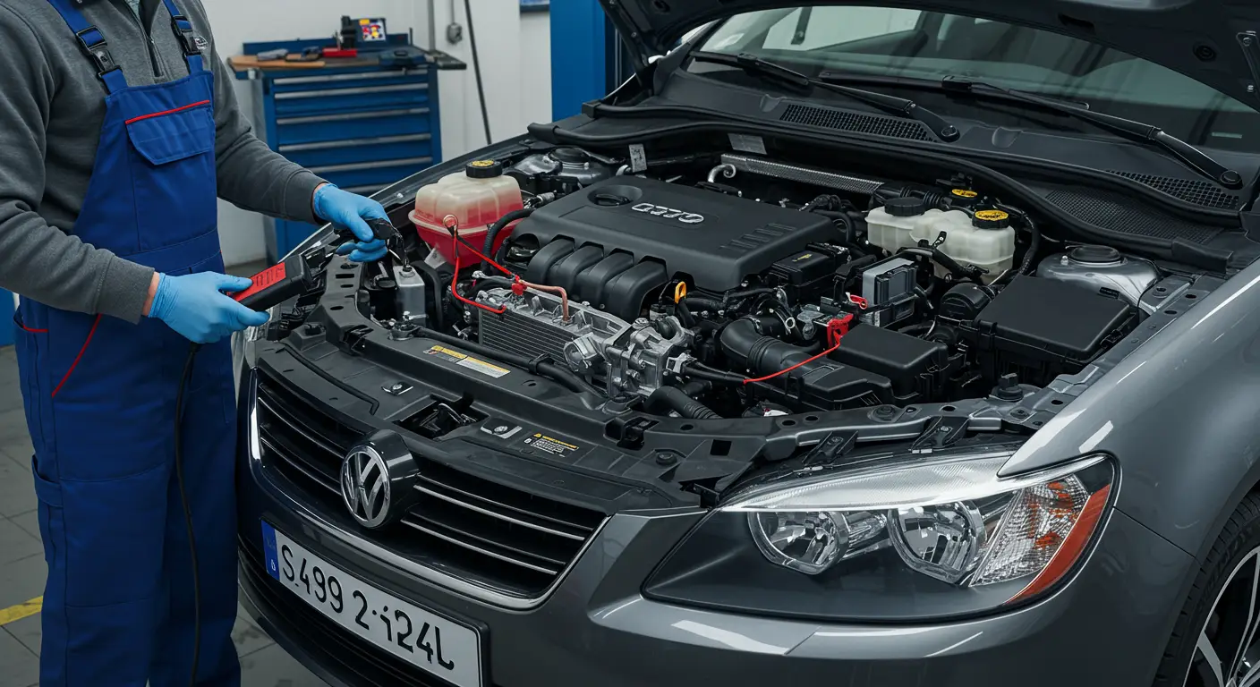 Ilustracija prikazuje automobilsku komandnu tablu sa upaljenom lampicom za proveru motora (Check Engine) i dijagnostičkim kodom P0712, koji ukazuje na nizak ulaz sa senzora temperature ulja u menjaču. U pozadini je prikazan senzor TFT i električni priključak.