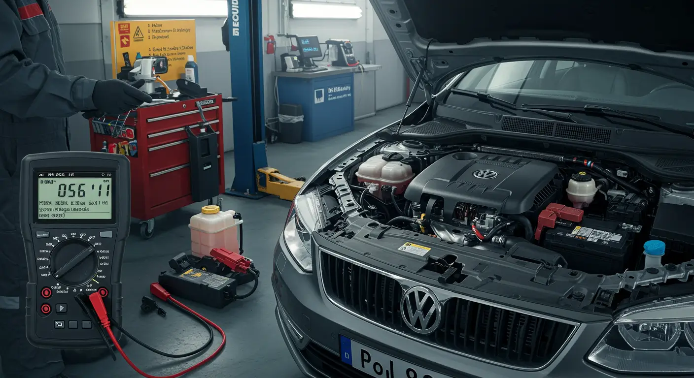 Instrument tabla automobila prikazuje lampicu upozorenja za motor, sa dijagnostičkim kodom greške P0561 - Nestabilan napon sistema.