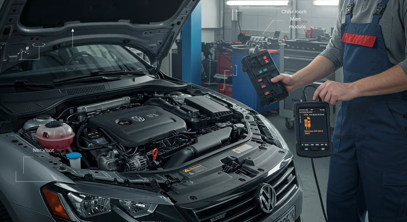 Instrument tabla automobila sa upaljenom lampicom za proveru motora (check engine), ilustrujući problem sa P0650 kodom – kontrolni krug lampice za kvarove (MIL).