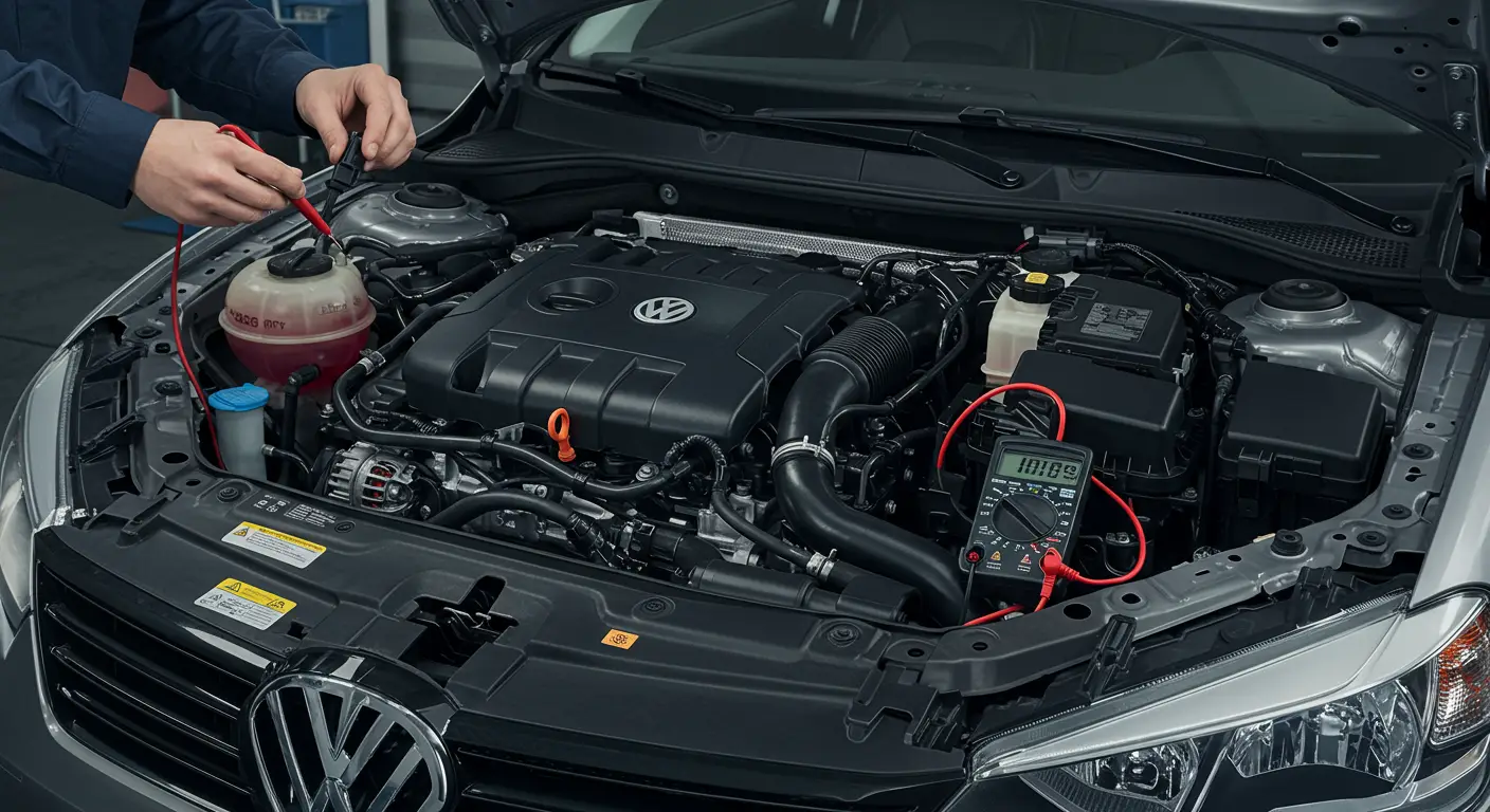 Na slici je prikazana instrument tabla automobila sa upaljenom lampicom za motor, što ukazuje na grešku P0553 vezanu za visok napon na senzoru pritiska servo upravljača. U pozadini se vidi volan i deo unutrašnjosti vozila.