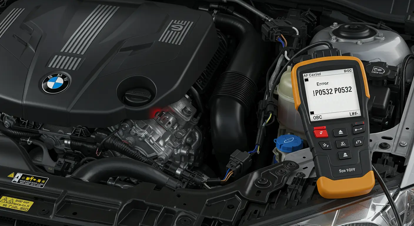 P0532 označava nizak napon u krugu senzora pritiska rashladnog sredstva klime, što može ukazivati na problem sa senzorom, instalacijom ili niskim pritiskom rashladnog sredstva.