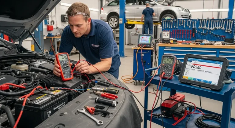 Napon sistema automobila ispod dozvoljene granice, instrument tabla prikazuje lampicu upozorenja za električni sistem, moguće probleme u alternatoru ili bateriji.