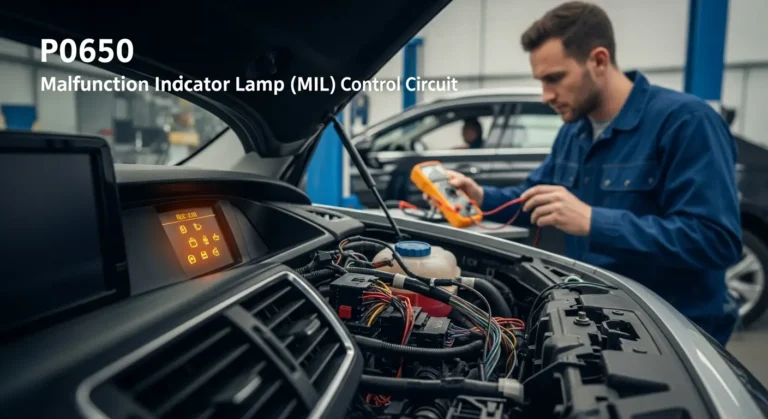 P0650 – Krug kontrole lampice indikatora kvara (MIL) Kontrolna tabla automobila, upaljena lampica za kvar (MIL), signalizira problem sa P0650 - kontrolnim kolom lampice kvara motora.