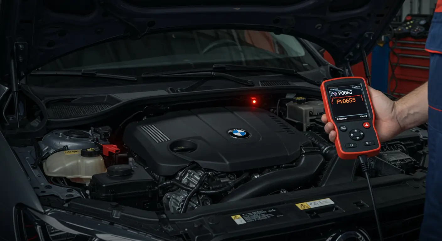 P0655 označava kvar u kontrolnom kolu za lampicu indikatora pregrevanja motora, što može dovesti do netačnog prikazivanja temperature motora.