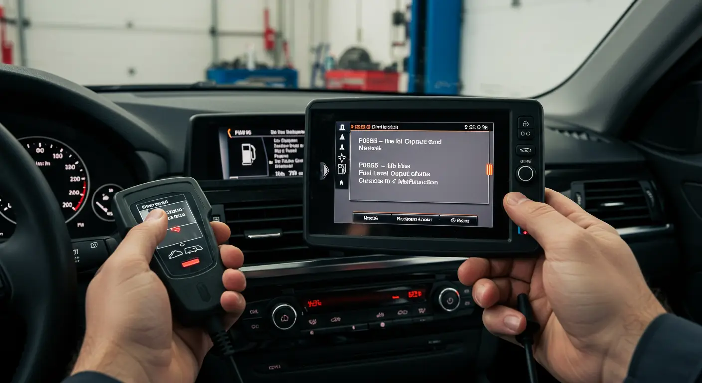 P0656 označava kvar u krugu izlaza za signal nivoa goriva, što može dovesti do nepravilnog očitavanja količine goriva na instrument tabli.