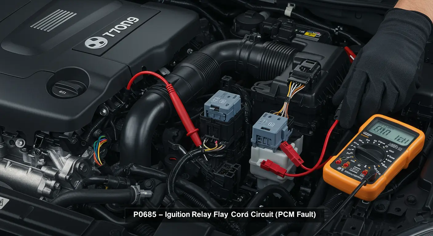 P0685 označava problem u kontrolnom kolu releja paljenja kojim upravlja PCM, što može dovesti do problema sa pokretanjem ili gašenjem motora.