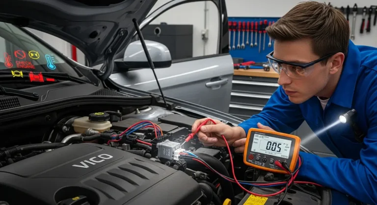 Automobilski relej ventilatora hladnjaka, električne šeme sa prikazom visokog napona u kontrolnom kolu, dijagnostika greške P0692.