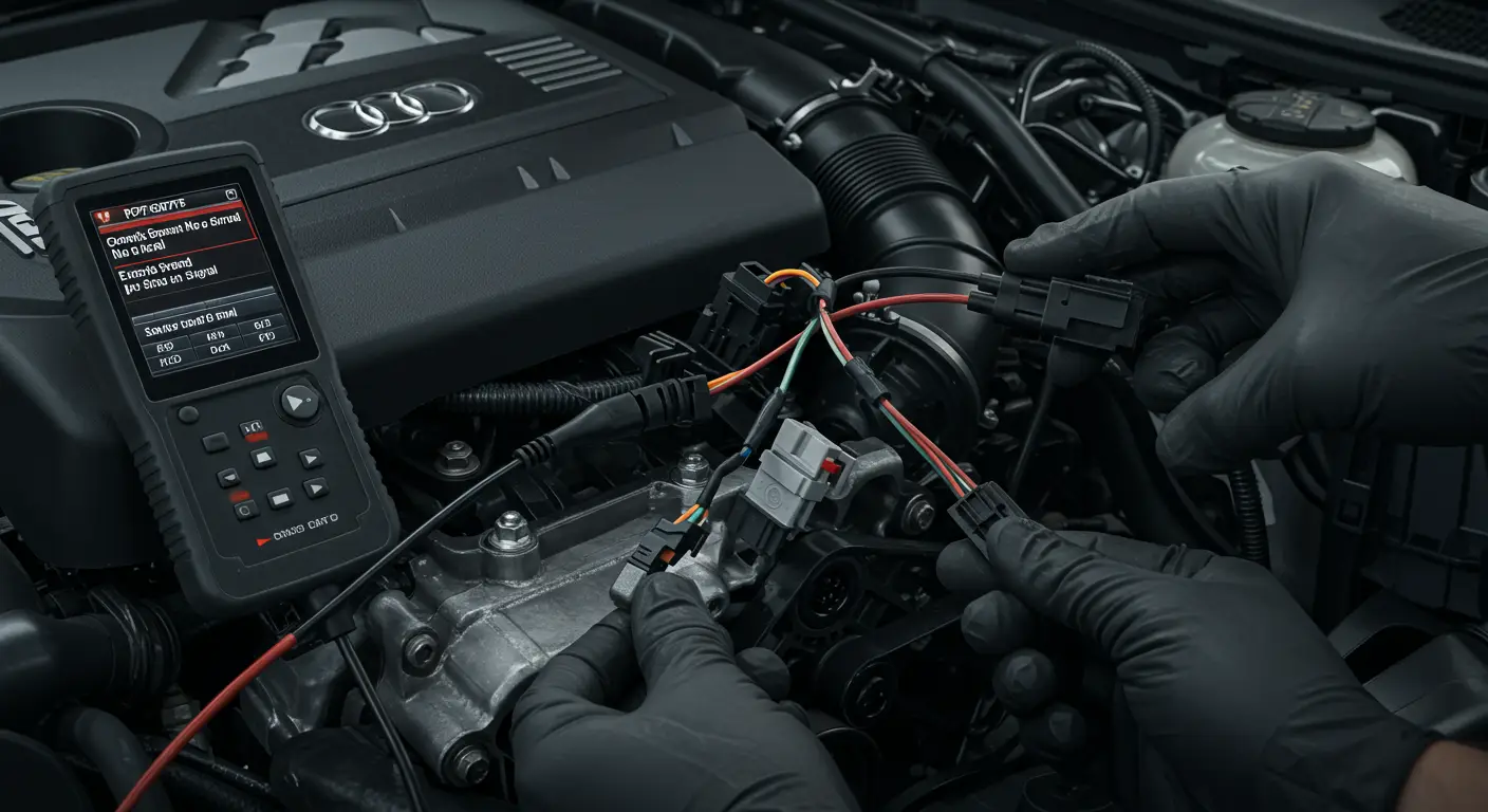 P0727 označava da motorno računalo ne prima signal o brzini obrtaja motora (RPM) sa senzora radilice ili koljenastog vratila.