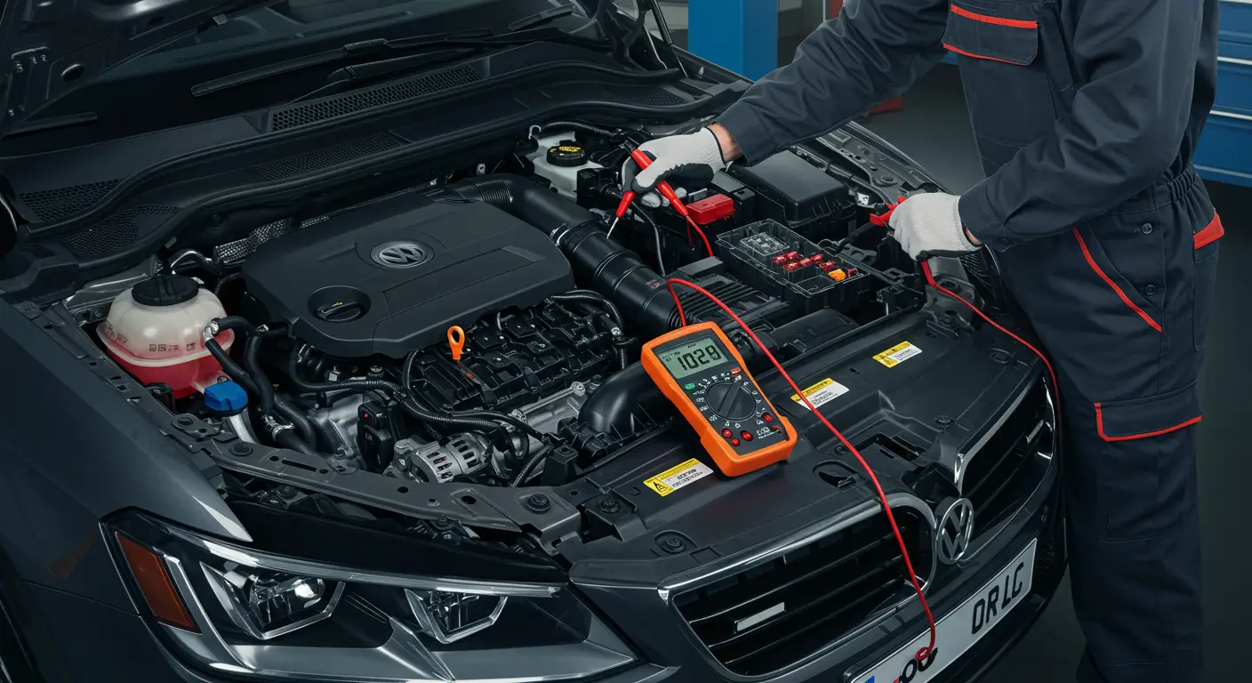 Šema automobila sa označenim delom električne instalacije, prikazuje grešku P0628 - napon kontrolnog kola releja pumpe za gorivo je nizak. Elektronski dijagram ukazuje na problematičnu vezu između ECU i releja pumpe.