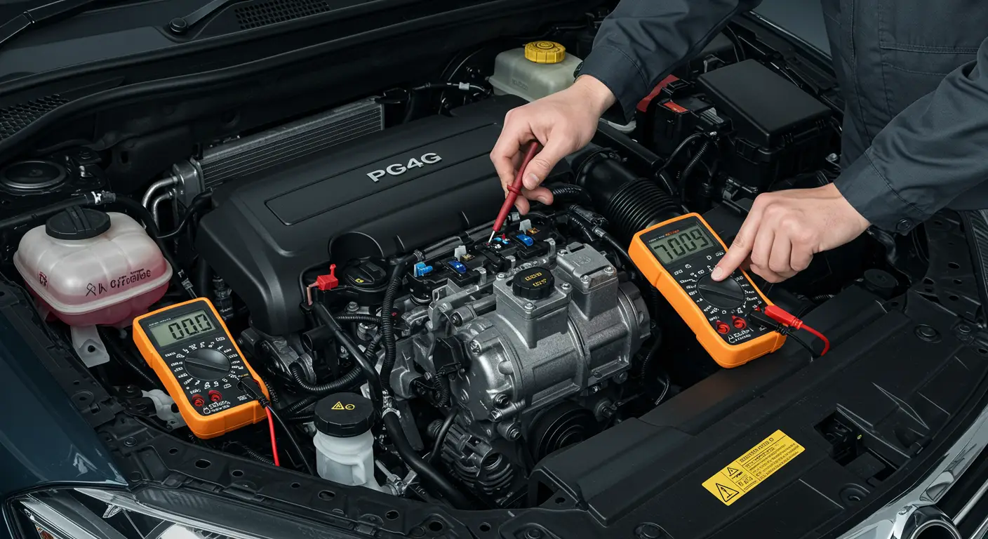 Šema električnog kola koja prikazuje relej i instalacije povezane sa kontrolom kvačila klima uređaja, sa oznakom P0646.