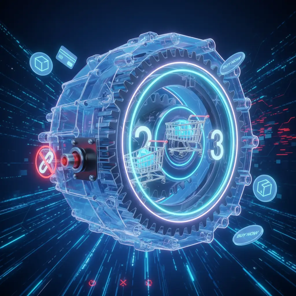 Ilustracija automatskog menjača sa označenim solenoidnim ventilom za promenu iz 2. u 3. brzinu, sa prikazom upozorenja o grešci i nedostatku treće i četvrte brzine.