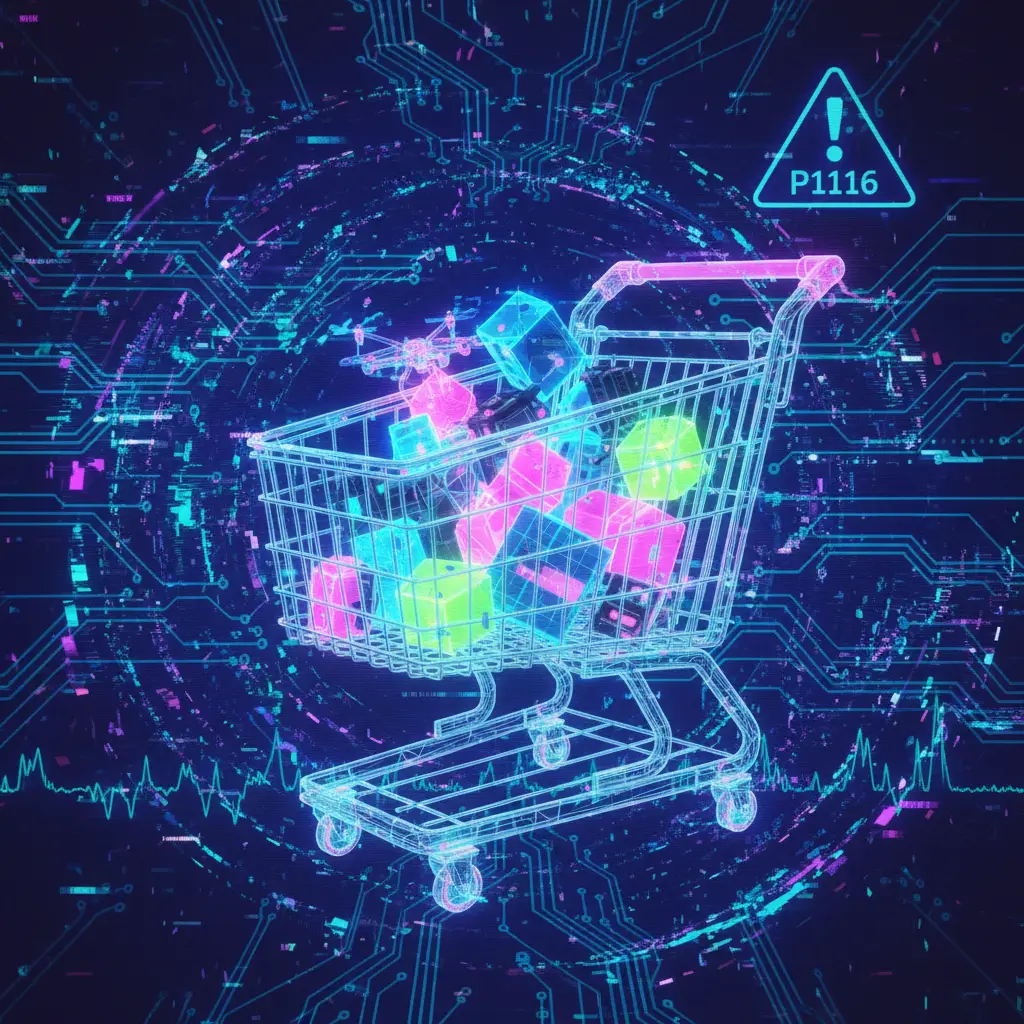 Ilustracija prikazuje automobilsku instrument tablu sa upaljenom lampicom motora i talasastim signalnim linijama koje simbolizuju nestabilan ili isprekidan ECT signal.