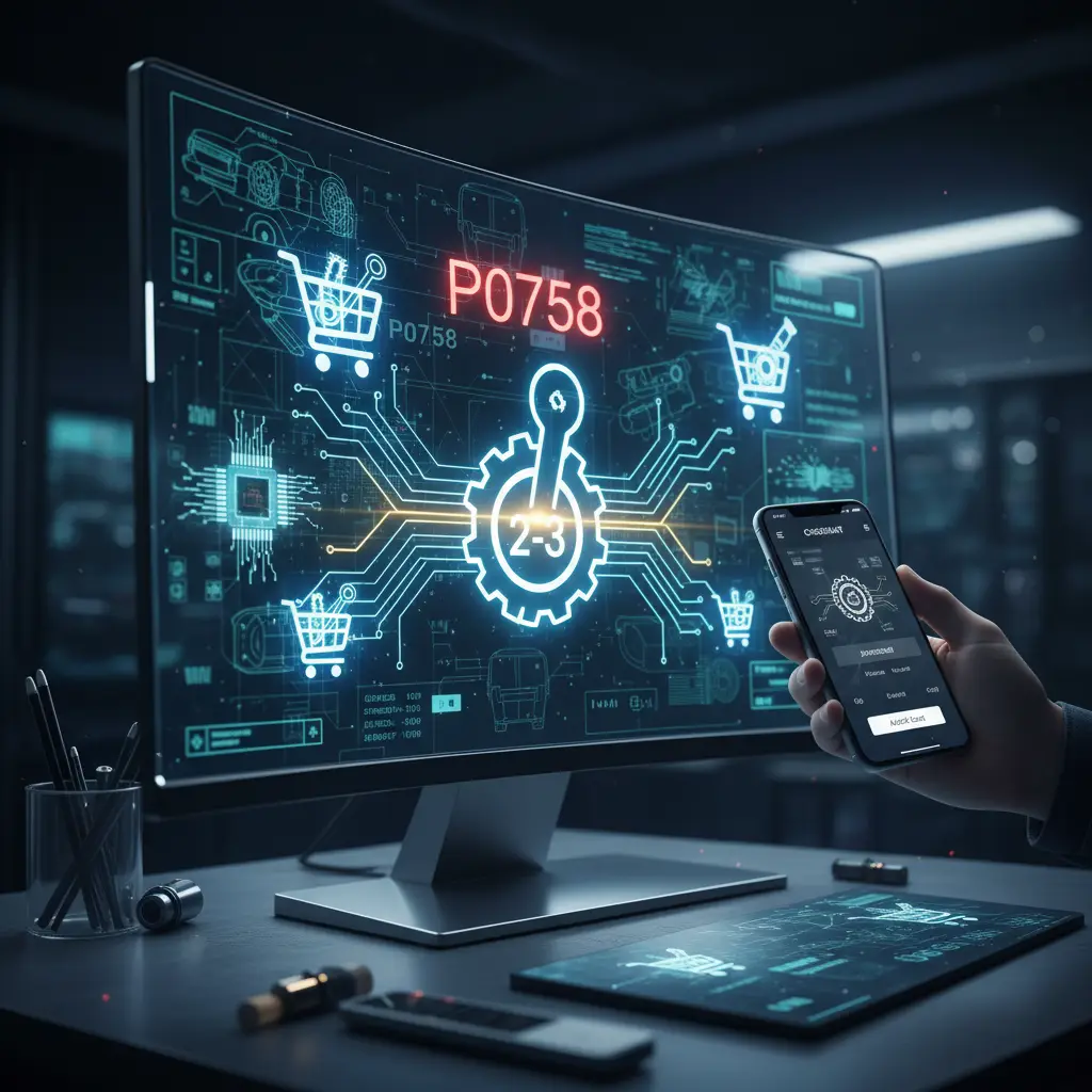 Ilustracija prikazuje automobilsku menjačku kutiju sa označenim solenoidom za prebacivanje iz druge u treću brzinu (2-3 shift solenoid), kablovima i električnim priključcima.