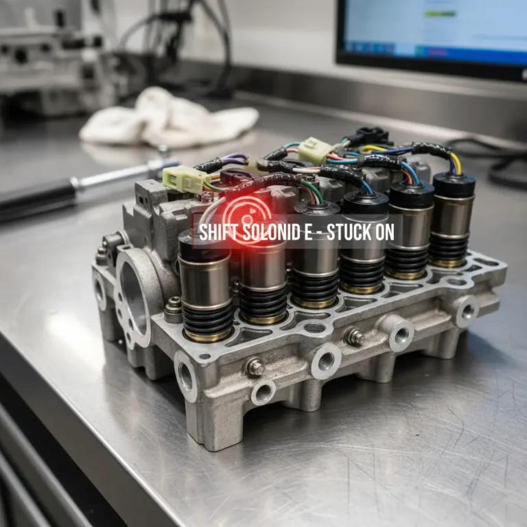 Automobil na dijagnostičkom testiranju, označen P0772 kodom, uz prikaz online kupovine rezervnih delova za automatski menjač, Shift Solenoid E.