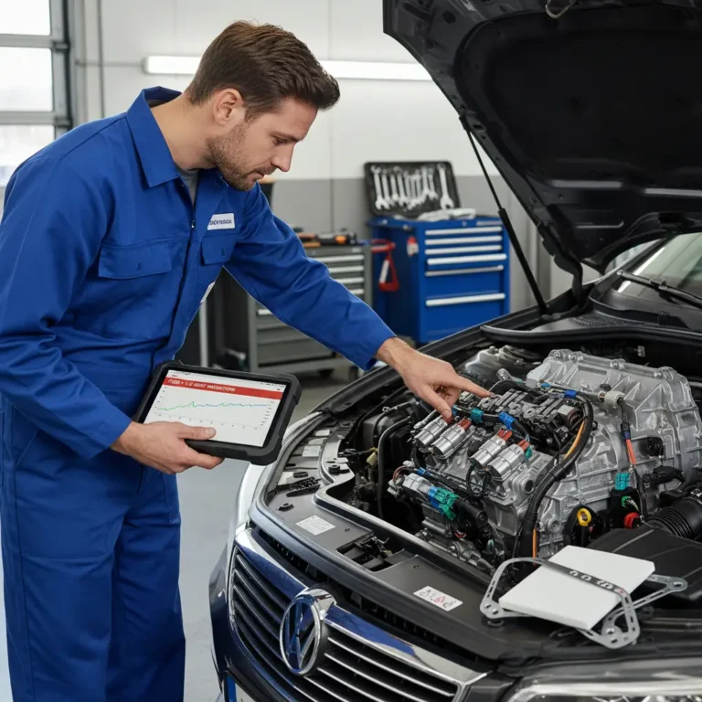 Online kupovina, korisnik na laptopu, poruka o grešci P0781 - 1-2 Shift Malfunction se prikazuje tokom procesa naručivanja proizvoda.